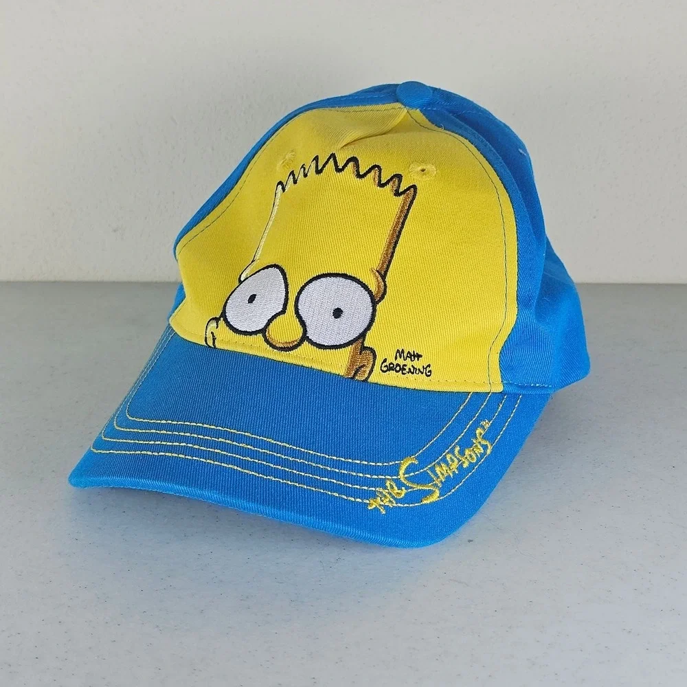 Bart Simpson Kids Cap Bright Blue & Yellow Embroidered Design‎ Universal Studios